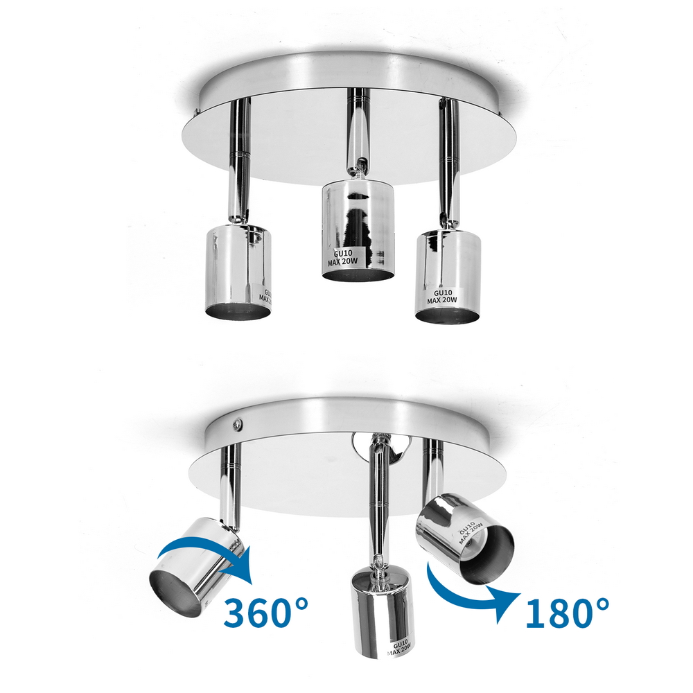 Lampadario da soffitto Tris Alluminio 3 x GU10 Aigostar - Foto 2