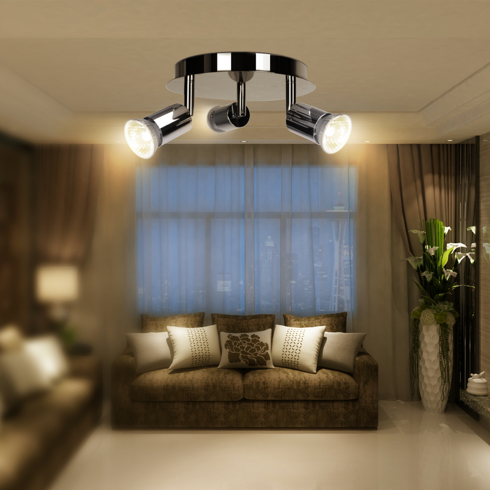 Lampadario da soffitto Tris Alluminio 3 x GU10 Aigostar - Foto 4