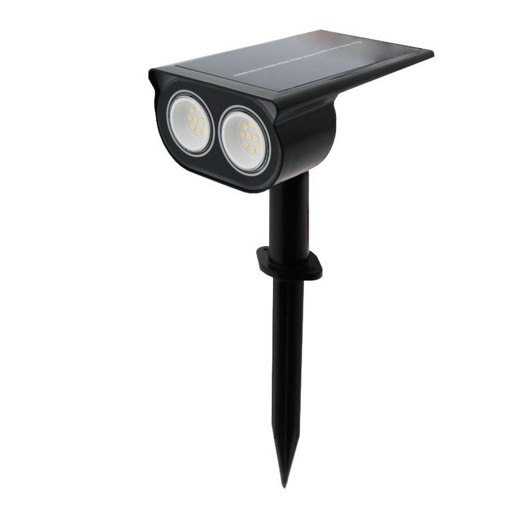 Lampioncino segnapassi Led Owl Nero con pannello solare IP65 con sensore crepuscolare Bianco caldo 3000K confezione 2pz M LEDME - Foto 1