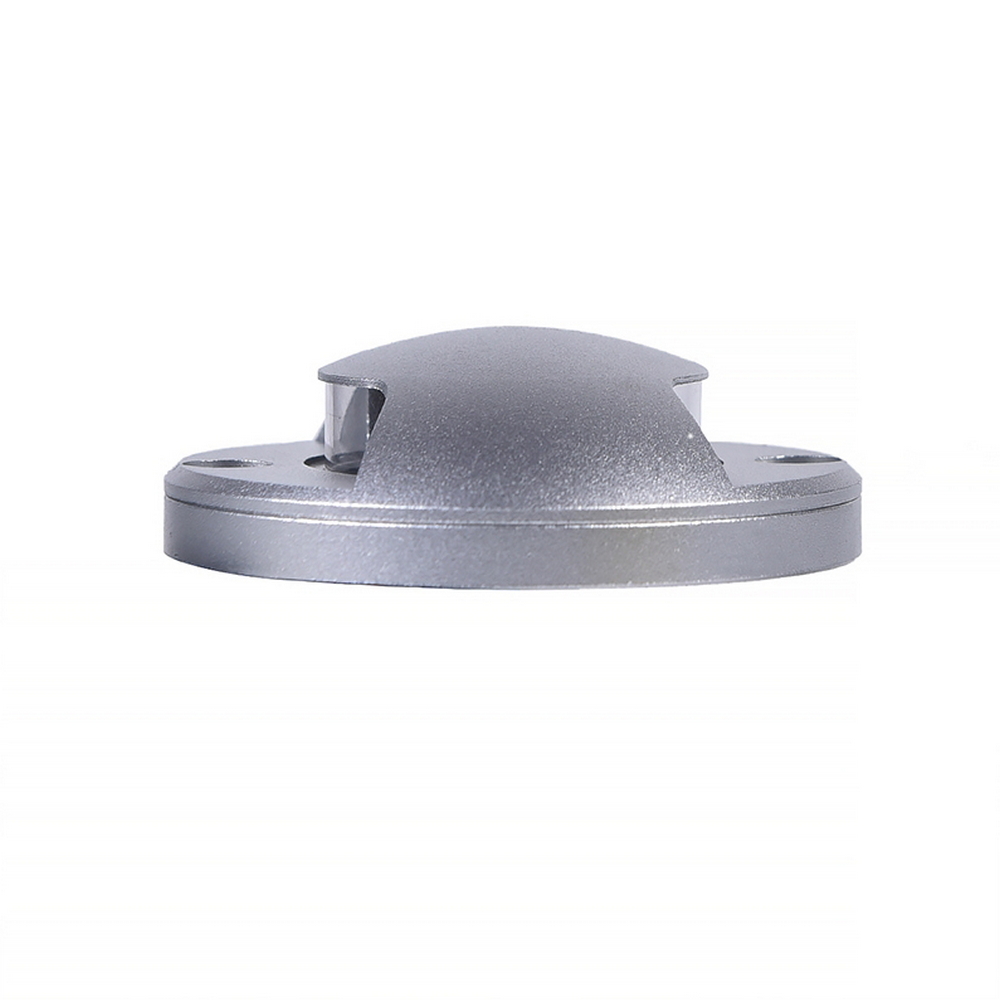 Segnapasso calpestabile Led 12V 4W a superfice Rotondo Doppia emissione Argento IP65 Bianco neutro 4000K Wisdom - Foto 1
