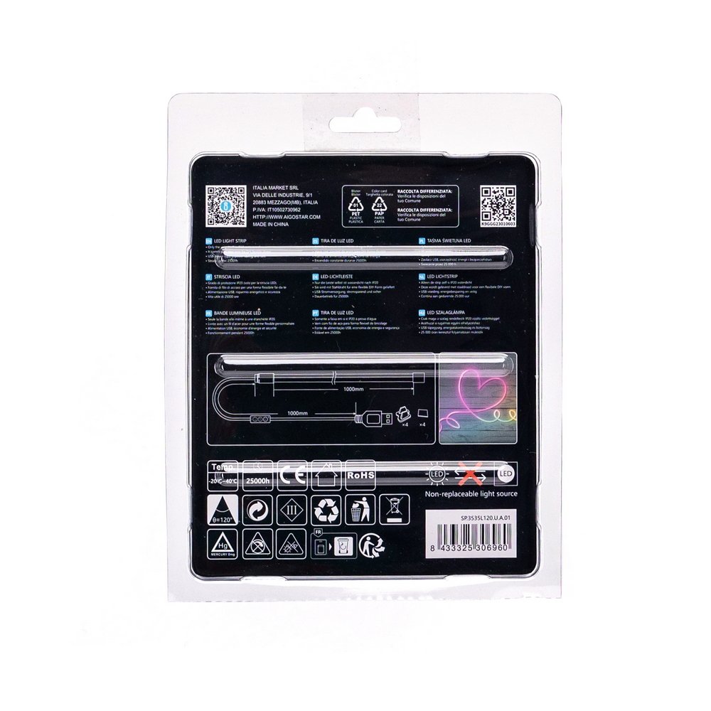 Striscia Led flessibile Neon Flex modellabile 5V 4,9W 1 metro IP65 RGB Aigostar - Foto 5