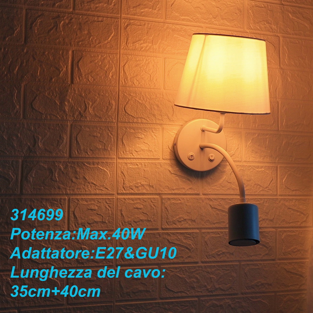 Applique da parete JUP Bianco IP20 1 x E27 Aigostar - Foto 6