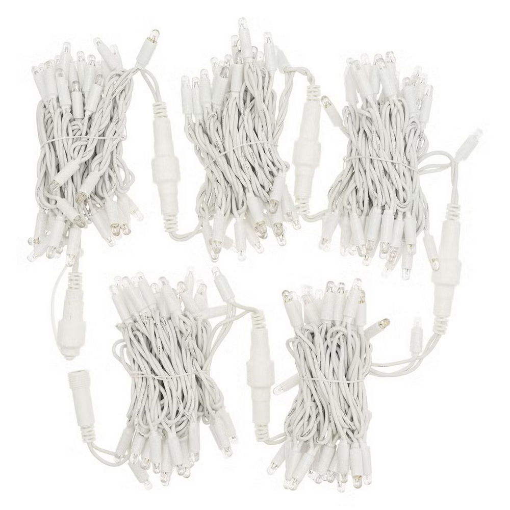 Catena di luci 10 metri 100 MaxiLed Reflex Professionale prolungabile Verde fisso e Freddo intermittente con cavo bianco da esterno Wisdom - Foto 2