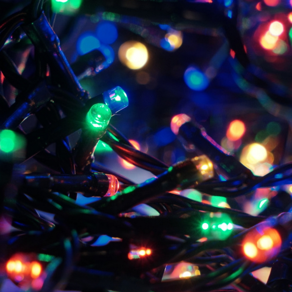 Catena di luci 50 metri da 1000 Led Multicolore con cavo verde Wisdom - Foto 1
