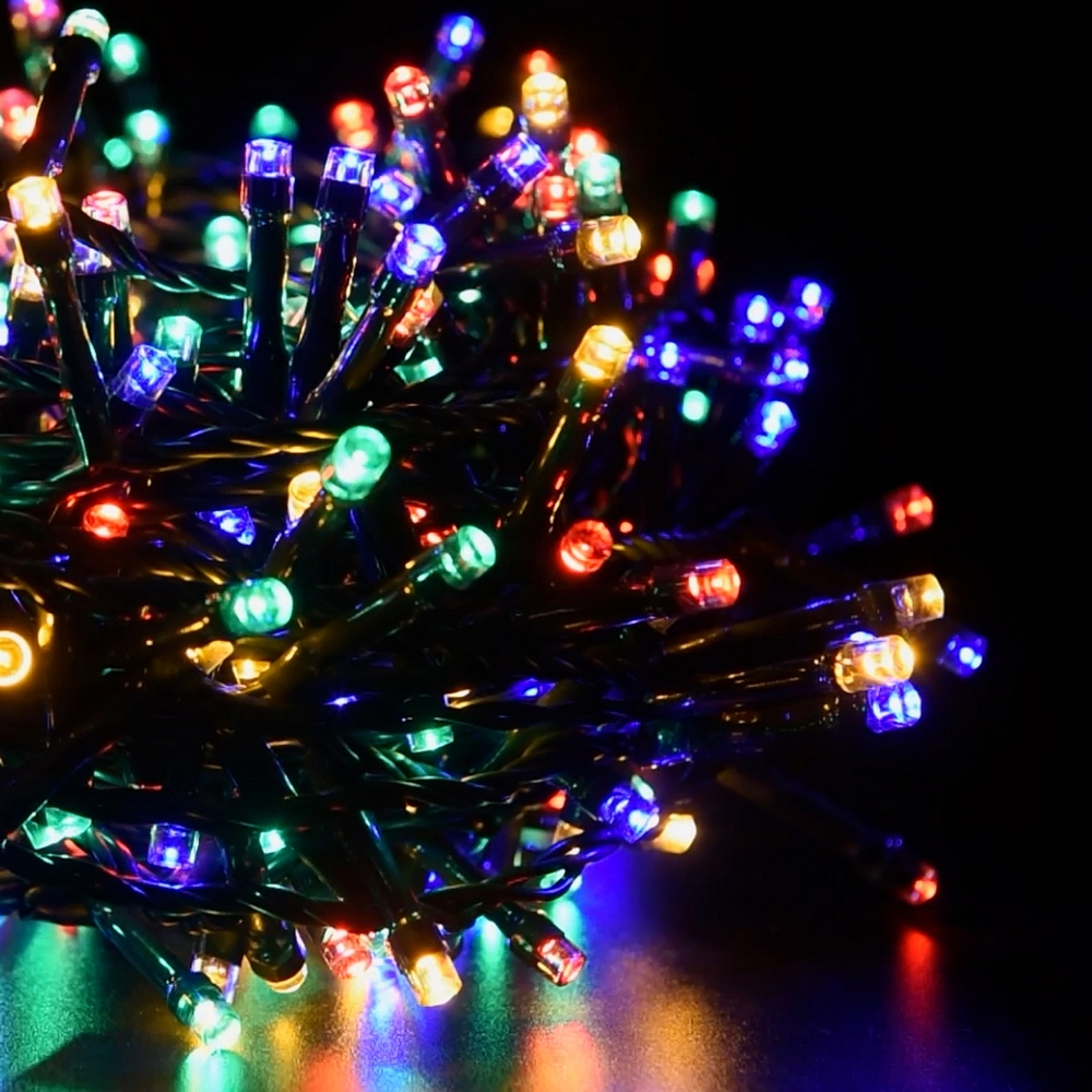 Catena di luci 50 metri da 1000 Led Multicolore con cavo verde Wisdom - Foto 3