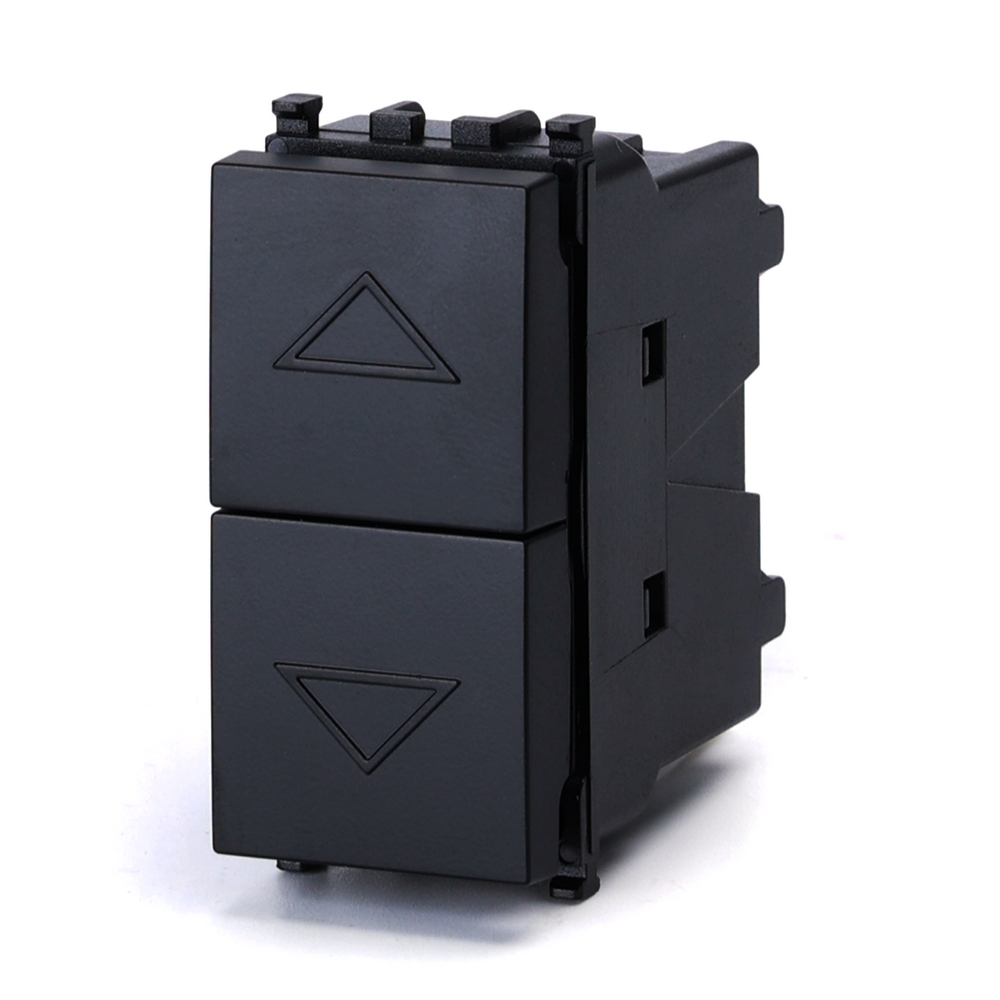 Foto principale Doppio Pulsante con frecce 10A nero compatibile anche con Vimar Plana