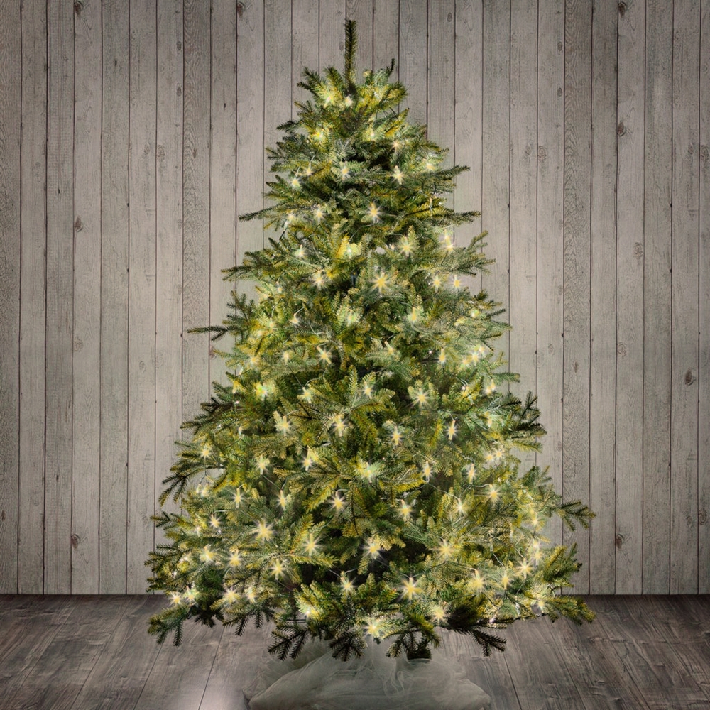 Mantello a rete di luci per Albero di Natale da 150cm a 380cm 198 Led Bianco Caldo Wisdom - Foto 4