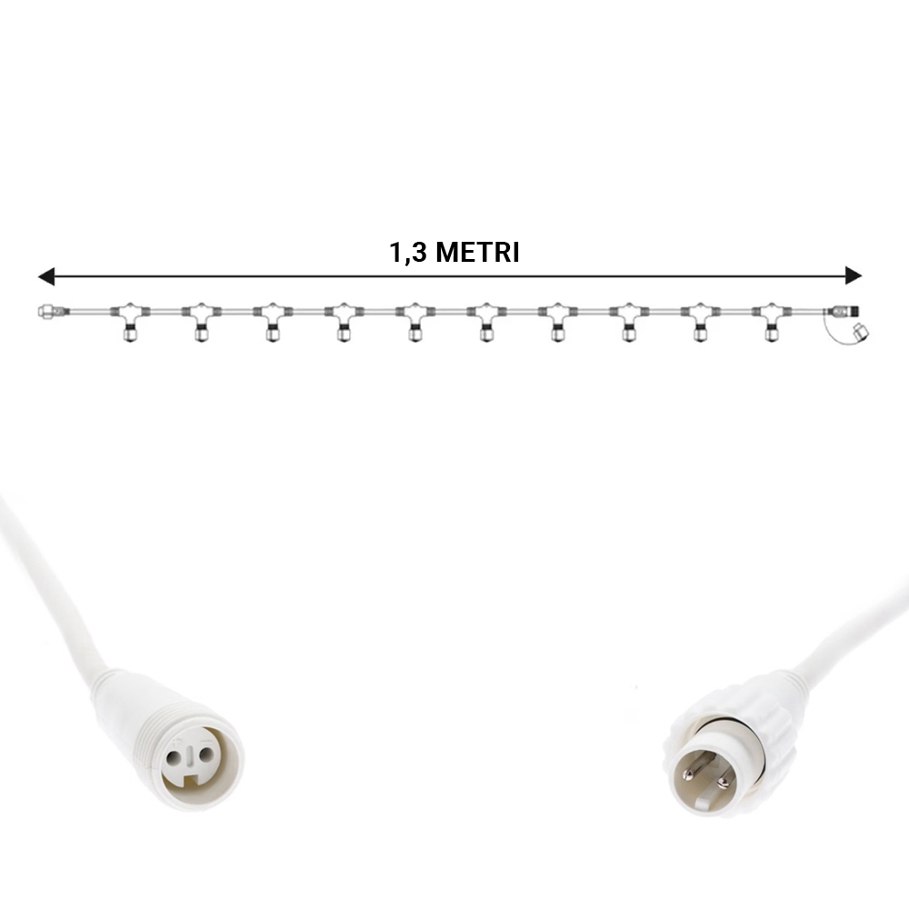 Multiconnettore discesa verticale 10 uscite da 1,3 metri per catena di luci MaxiLed Reflex da esterno Wisdom - Foto 2