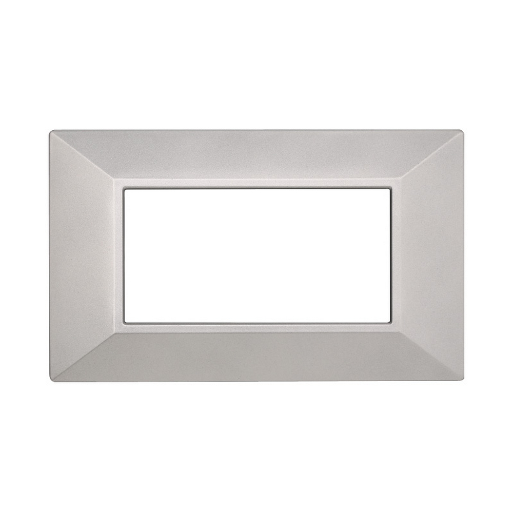 Foto principale Placca 4 moduli 504 in plastica argento Piramide compatibile anche con BTicino Axolute