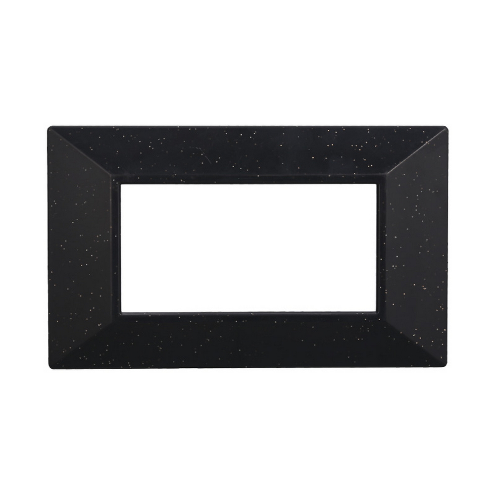 Foto principale Placca 4 moduli 504 in plastica nera brillante Piramide compatibile anche con BTicino Axolute