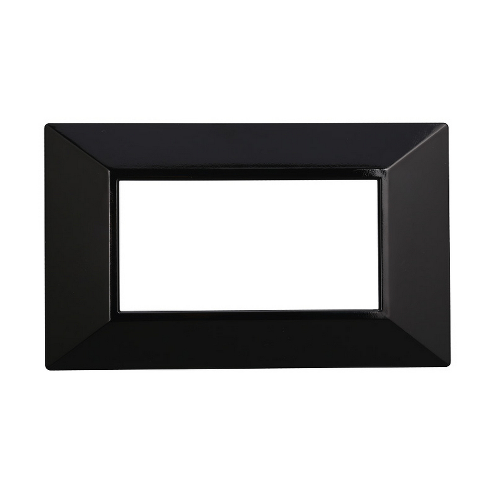 Foto principale Placca 4 moduli 504 in plastica nera Piramide compatibile anche con BTicino Axolute