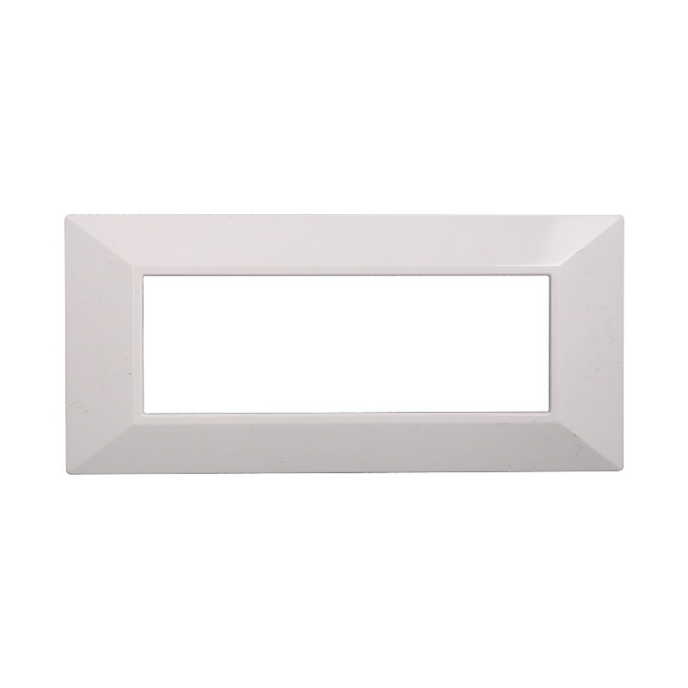 Foto principale Placca 6 moduli 506 in plastica bianca Piramide compatibile anche con BTicino Axolute