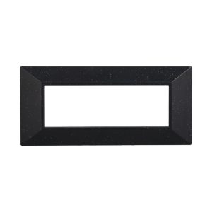 Foto principale Placca 6 moduli 506 in plastica nera brillante Piramide compatibile anche con BTicino Axolute