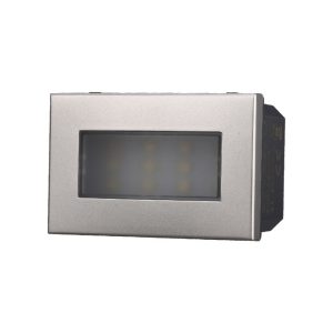 Foto principale Segnapasso Led 3 moduli 2,4W da incasso per scatola 503 grigio IP20 Bianco freddo 6000K compatibile anche con BTicino Axolute
