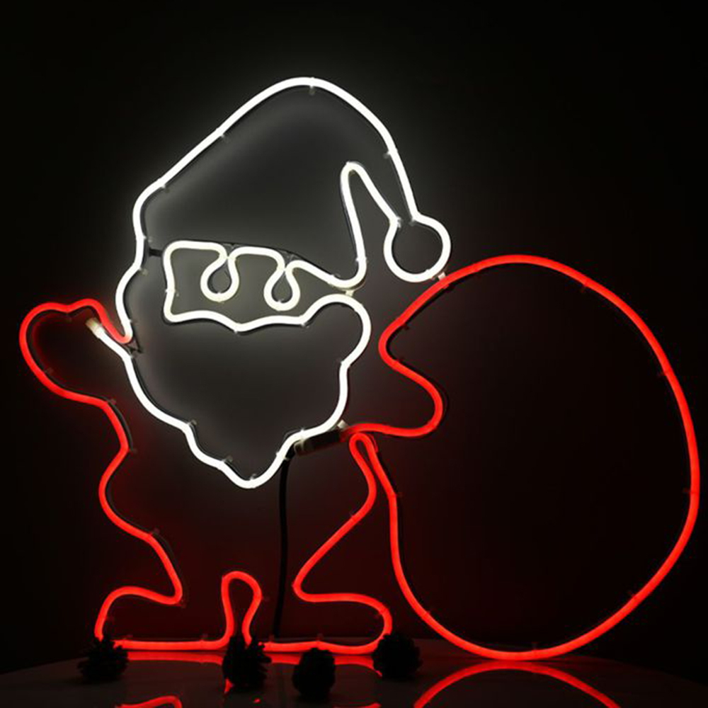 Babbo Natale con sacco luminoso da 60cm 480 Led Neon Flex Multicolore da esterno Wisdom - Foto 1