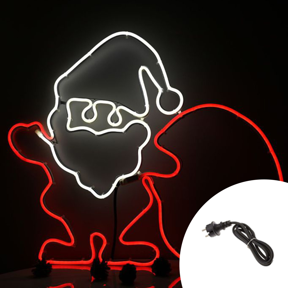 Foto principale Babbo Natale con sacco luminoso da 60cm 480 Led Neon Flex Multicolore da esterno Wisdom