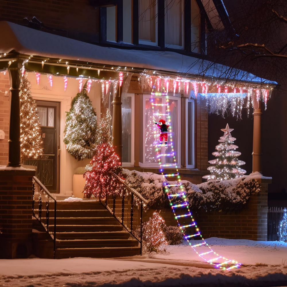 Babbo Natale su scaletta luminosa 228 Led Multicolore Wisdom - Foto 2