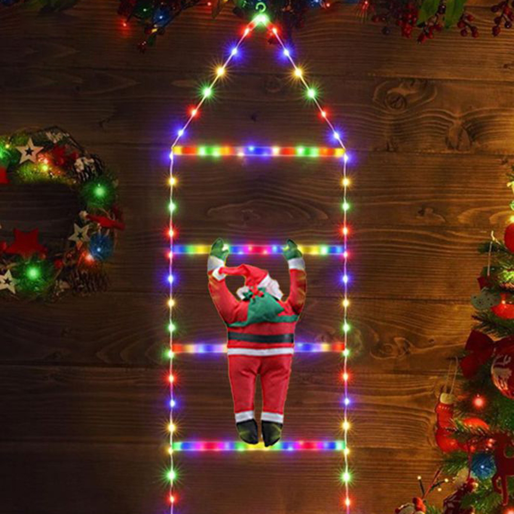 Babbo Natale su scaletta luminosa 90 Led Multicolore Wisdom - Foto 1