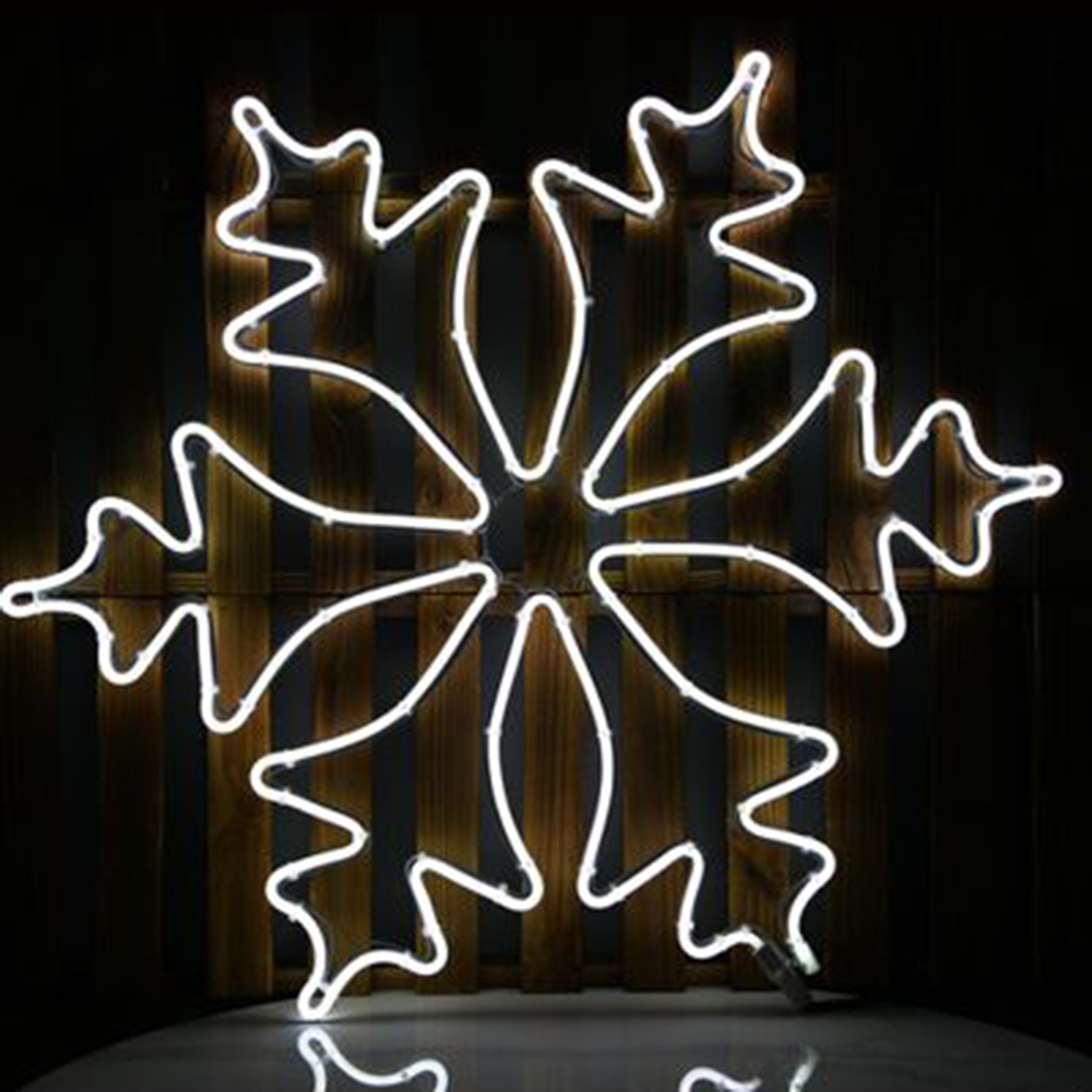 Fiocco di neve luminoso da 56cm 600 Led Neon Flex Bianco freddo 6000K da esterno Wisdom - Foto 1