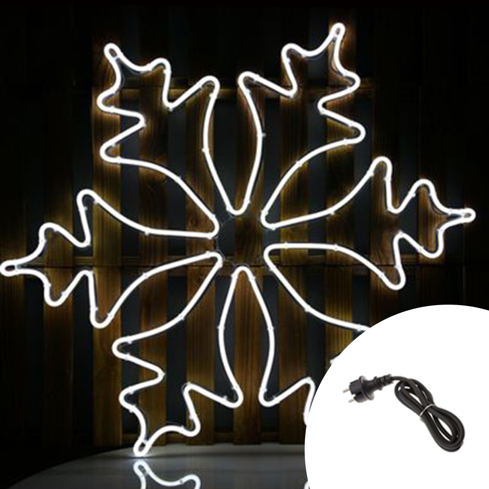 Foto principale Fiocco di neve luminoso da 56cm 600 Led Neon Flex Bianco freddo 6000K da esterno Wisdom
