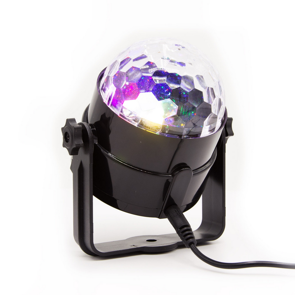 Luce sfera musicale Led 5W USB Multicolore rotante con telecomando Wisdom - Foto 1
