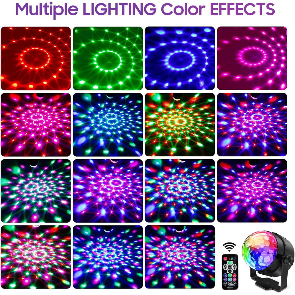 Luce sfera musicale Led 5W USB Multicolore rotante con telecomando Wisdom - Foto 2