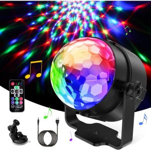 Foto principale Luce sfera musicale Led 5W USB Multicolore rotante con telecomando Wisdom