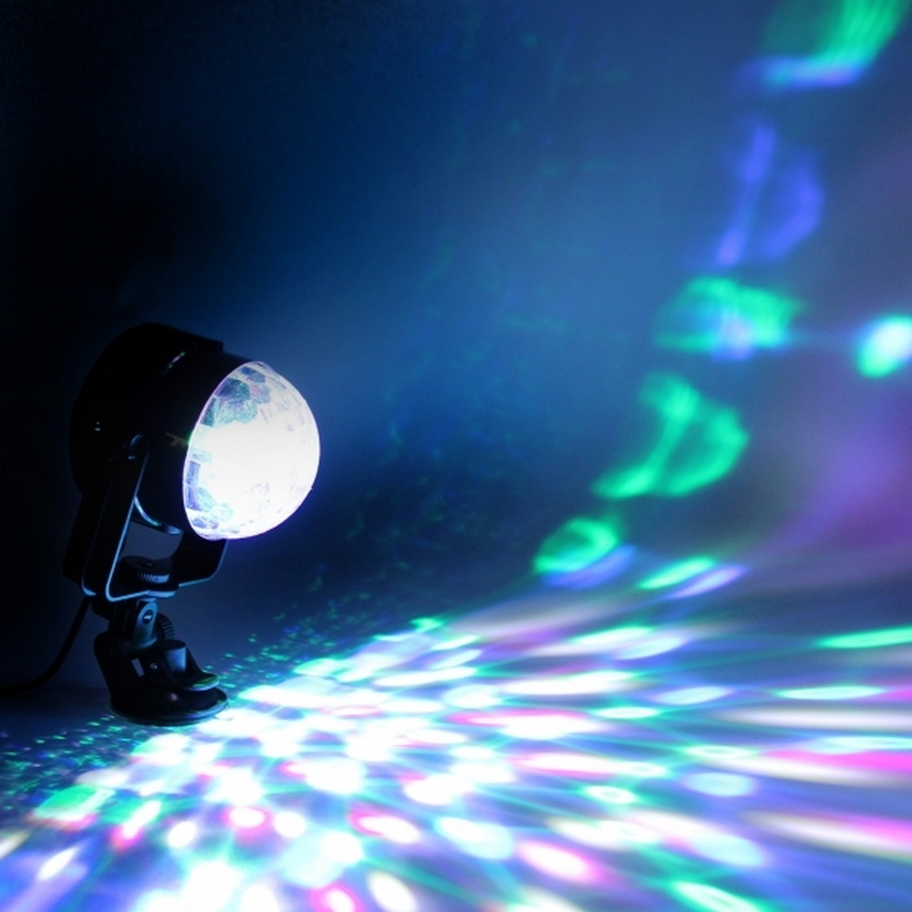 Luce sfera musicale Led 5W USB Multicolore rotante con telecomando Wisdom - Foto 5