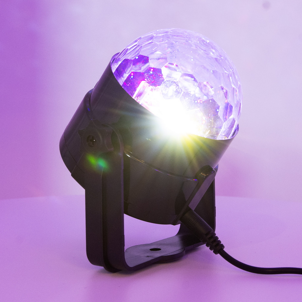Luce sfera musicale Led 5W USB Multicolore rotante con telecomando Wisdom - Foto 6