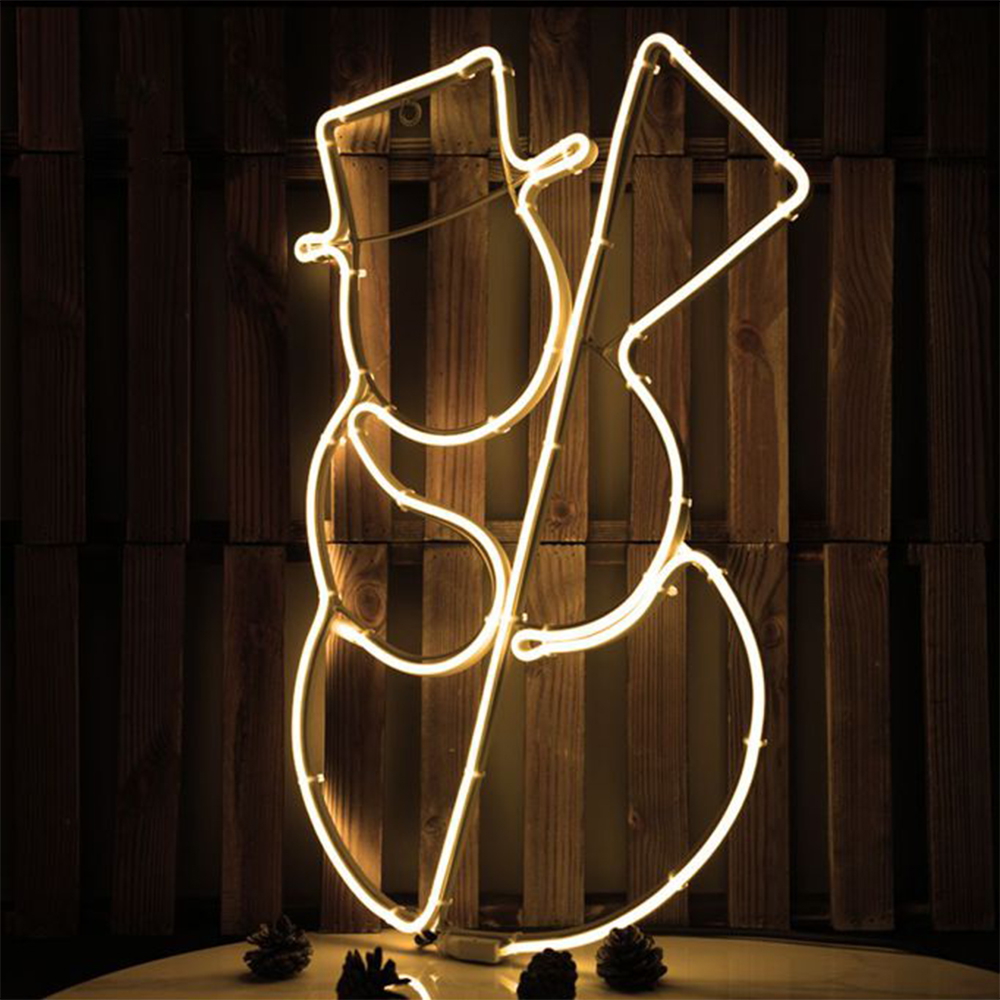 Pupazzo di neve luminoso da 54cm 360 Led Neon Flex Bianco caldo 3000K da esterno Wisdom - Foto 1