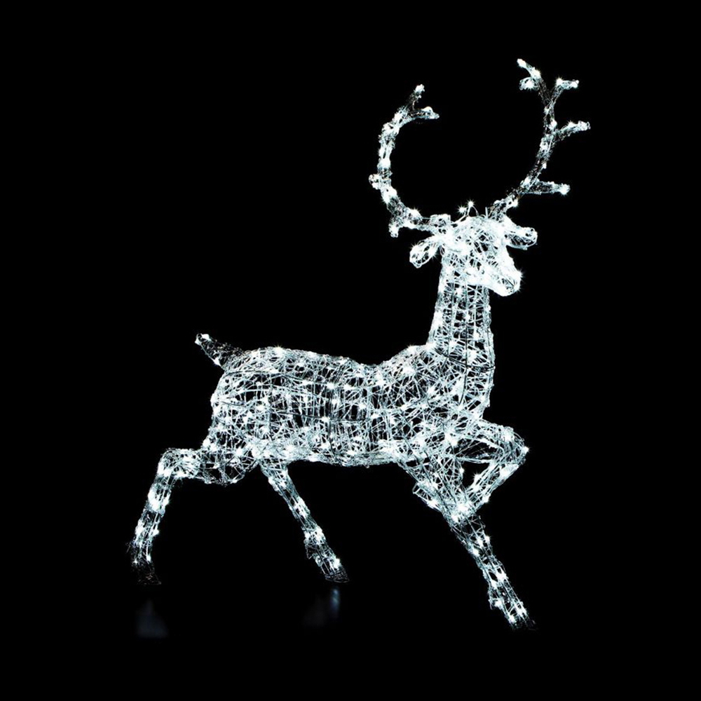 Renna Natalizia 300 Led da giardino 140cm Bianco Freddo fisso Wisdom - Foto 3