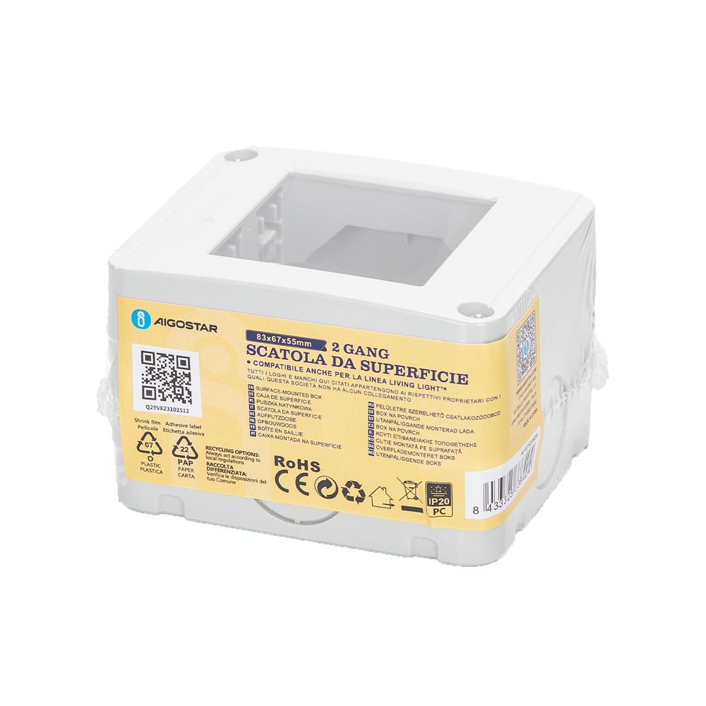 Cassetta esterna 2 moduli custodia IP20 per pulsanti compatibile anche con BTicino Livinglight - Foto 3