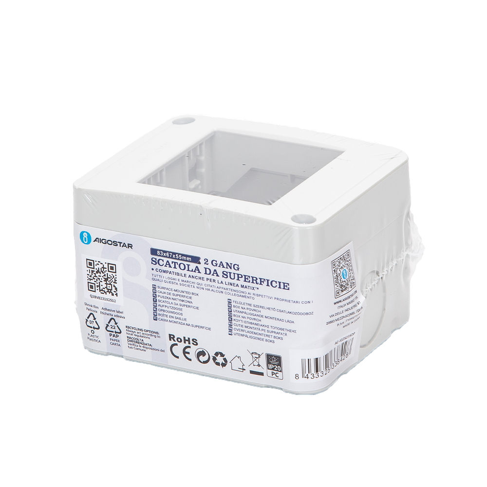 Cassetta esterna 2 moduli custodia IP20 per pulsanti compatibile anche con BTicino Matix - Foto 3