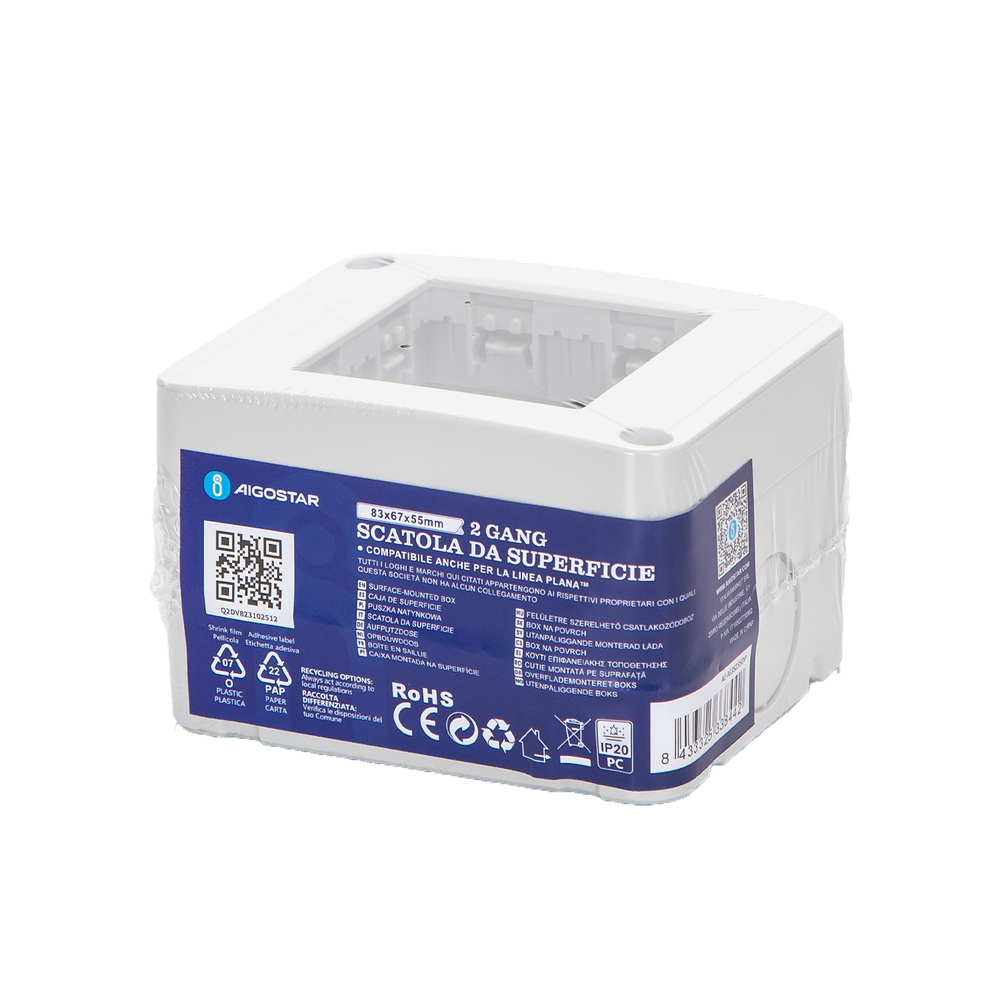 Cassetta esterna 2 moduli custodia IP20 per pulsanti compatibile anche con Vimar Plana - Foto 3