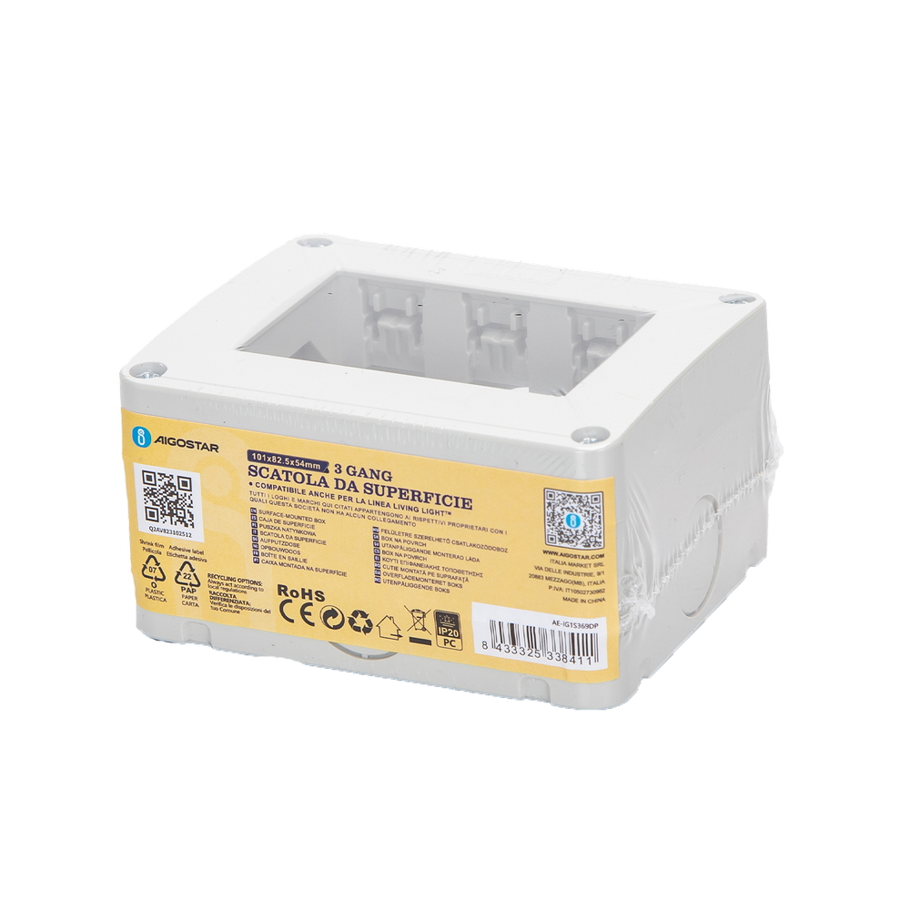 Cassetta esterna 3 moduli custodia IP20 per pulsanti compatibile anche con BTicino Livinglight - Foto 3