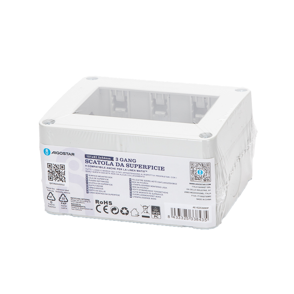 Cassetta esterna 3 moduli custodia IP20 per pulsanti compatibile anche con BTicino Matix - Foto 3