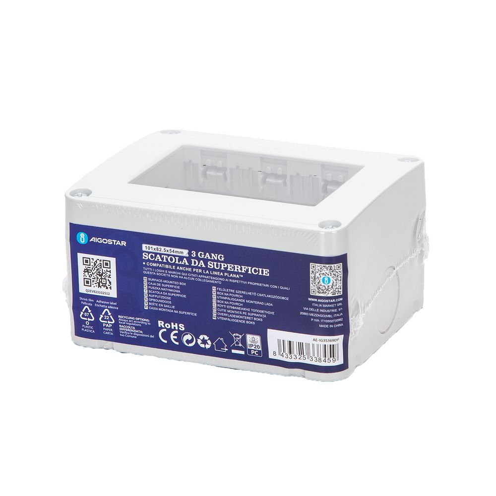 Cassetta esterna 3 moduli custodia IP20 per pulsanti compatibile anche con Vimar Plana - Foto 3