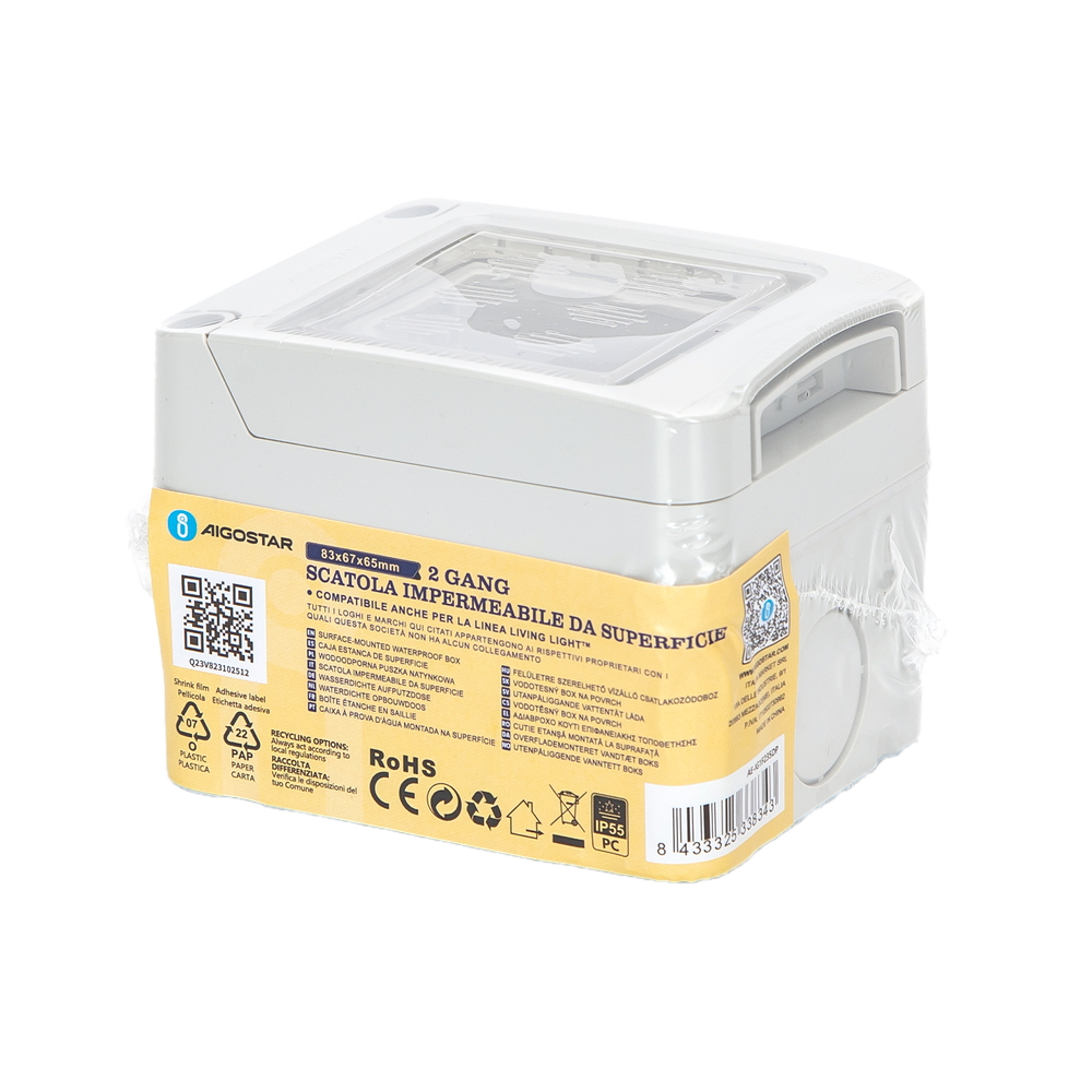 Cassetta esterna impermeabile 2 moduli custodia IP55 per pulsanti compatibile anche con BTicino Livinglight - Foto 3