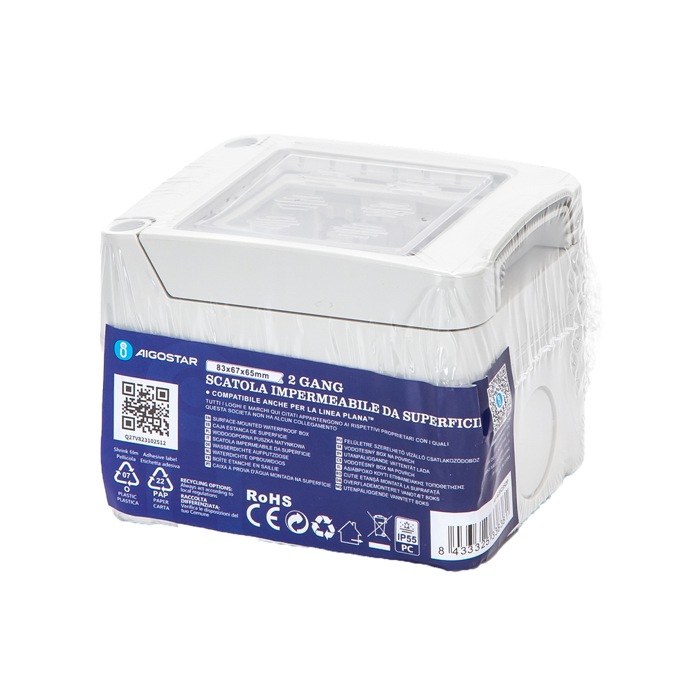Cassetta esterna impermeabile 2 moduli custodia IP55 per pulsanti compatibile anche con Vimar Plana - Foto 3