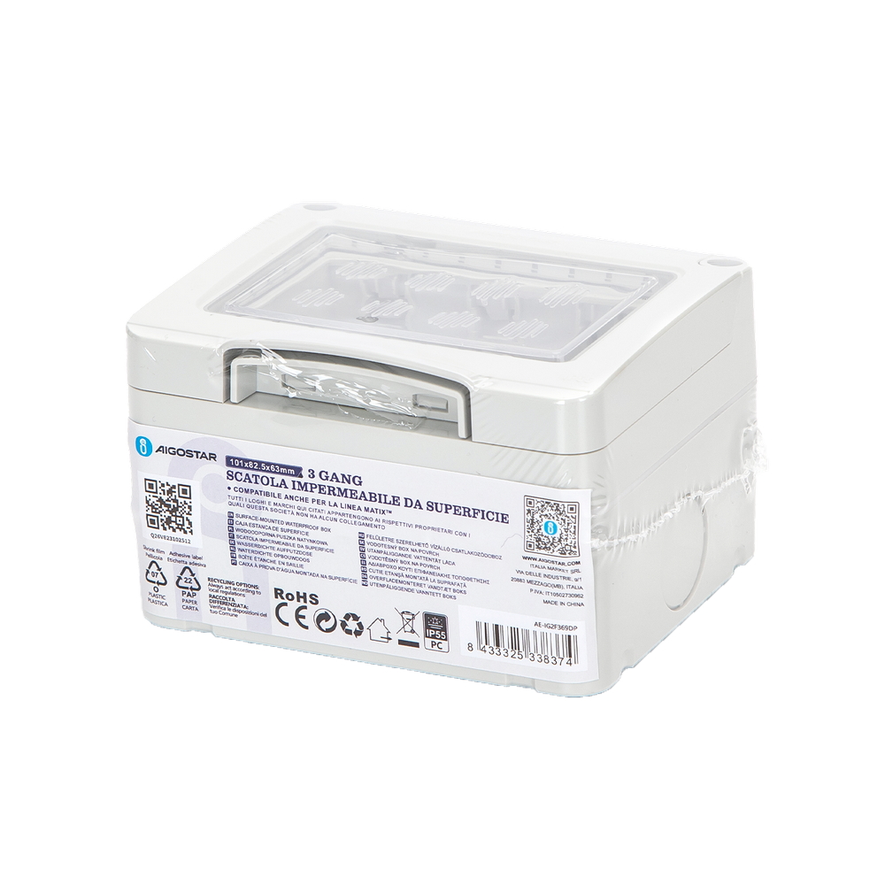 Cassetta esterna impermeabile 3 moduli custodia IP55 per pulsanti compatibile anche con BTicino Matix - Foto 3