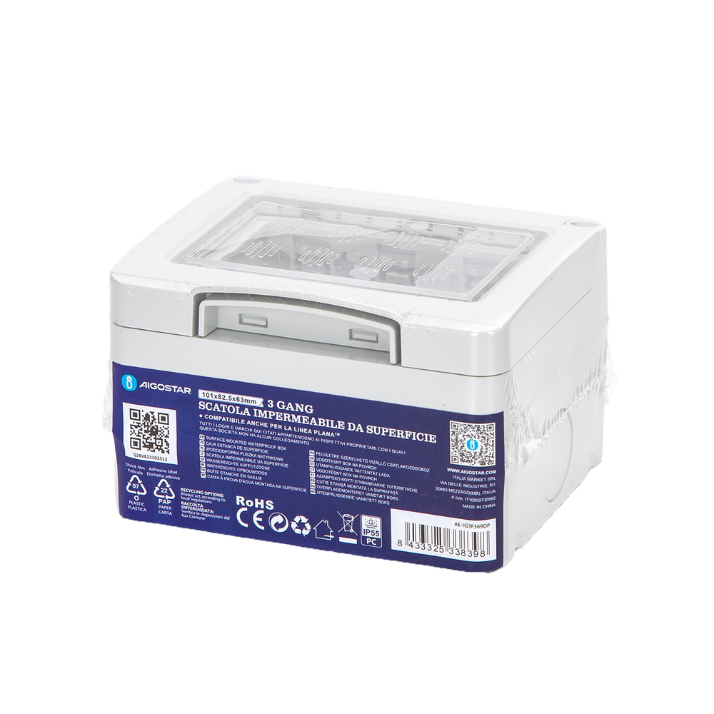 Cassetta esterna impermeabile 3 moduli custodia IP55 per pulsanti compatibile anche con Vimar Plana - Foto 3