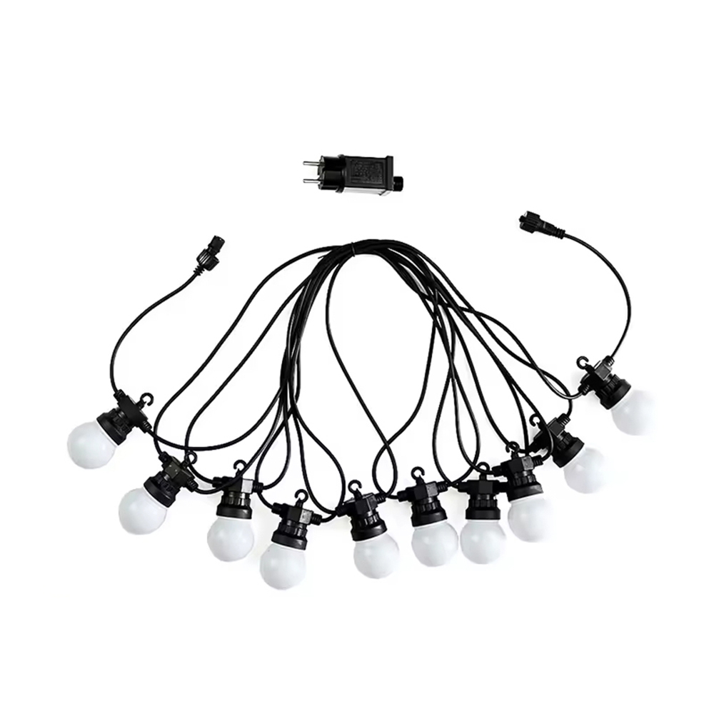 Foto principale Catena luminosa a Led decorativa 10 metri 20 lampadine trasparenti IP44 Bianco caldo a luce fissa Wisdom