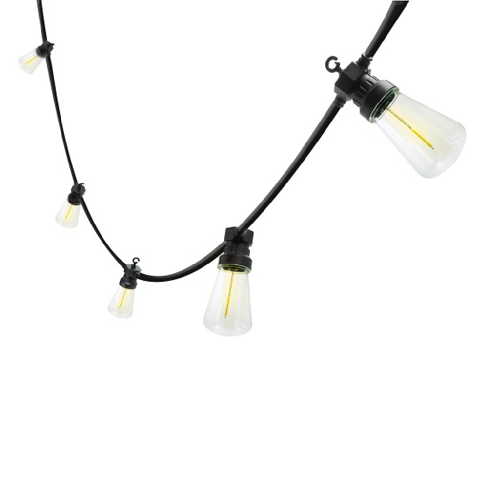 Foto principale Catena luminosa a Led decorativa 5 metri 10 lampadine trasparenti ST45 IP44 Bianco caldo a luce fissa Wisdom