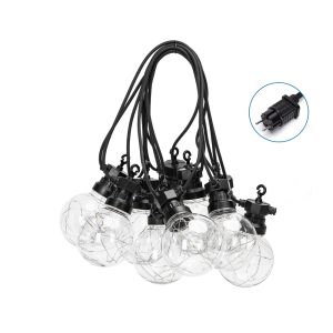 Foto principale Catena luminosa a Led decorativa 8 metri 10 sfere trasparenti con minilucciole Bianco caldo a luce fissa Wisdom
