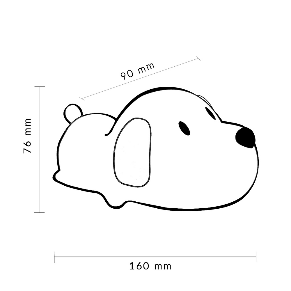 Lampada Led touch Cane per bambini a batteria ricaricabile USB Bianco caldo e freddo M LEDME - Foto 2