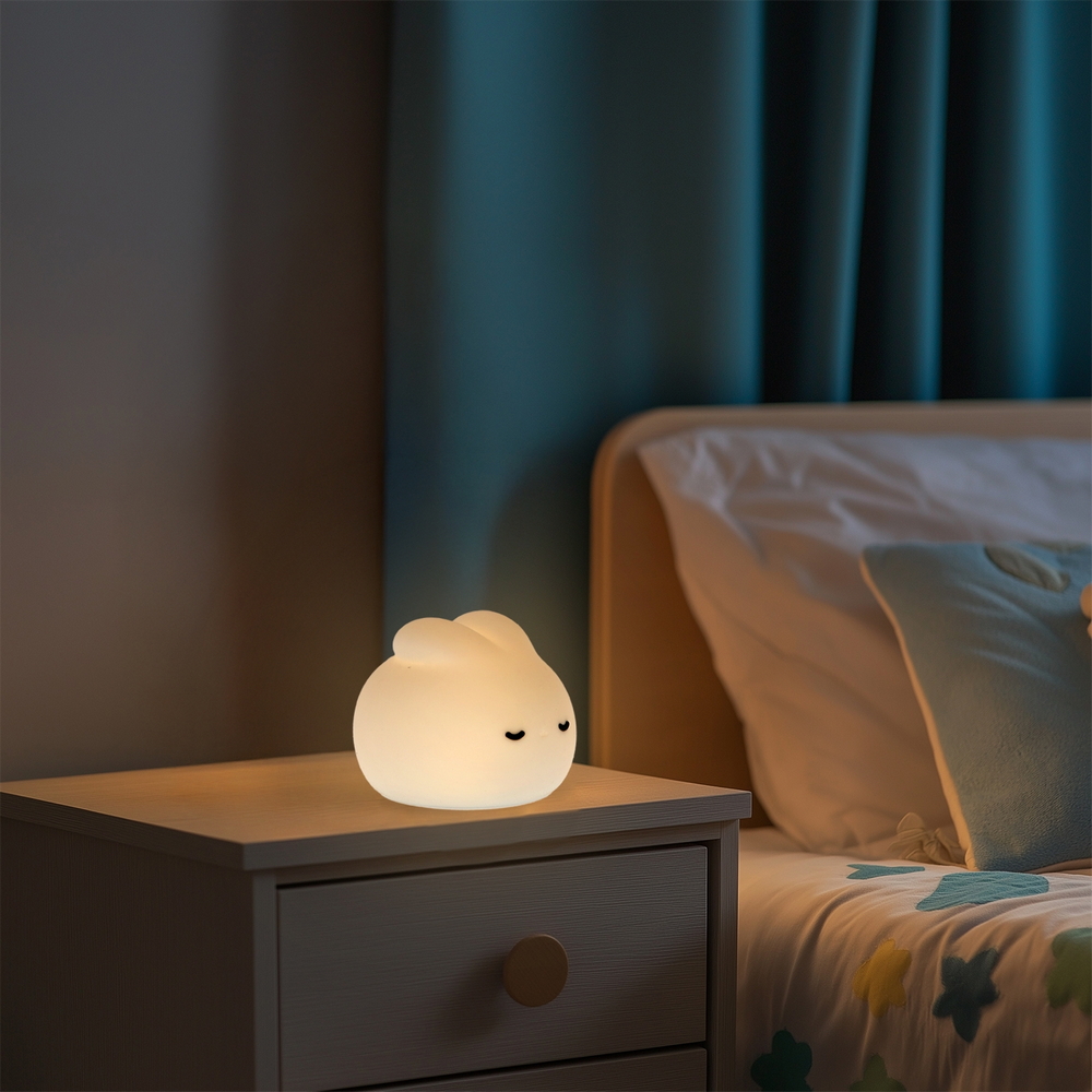 Lampada Led touch Coniglio per bambini a batteria ricaricabile USB Bianco caldo M LEDME - Foto 1