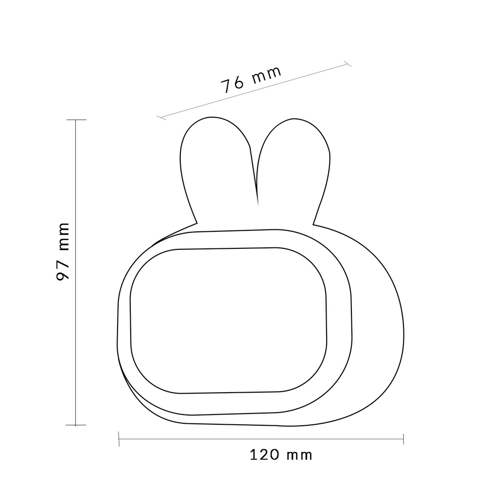 Lampada Led touch Coniglio rosa con sveglia per bambini a batteria ricaricabile USB Bianco caldo M LEDME - Foto 2