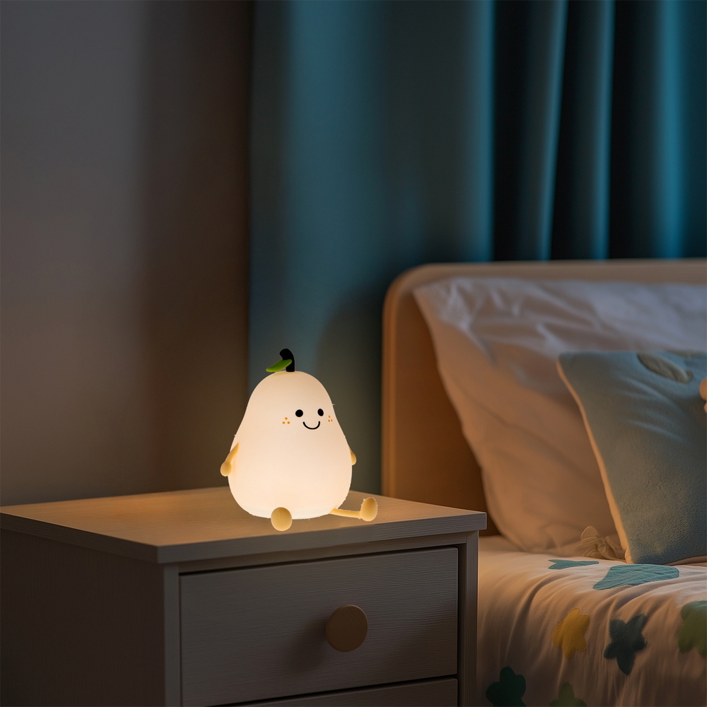 Lampada Led touch Pera per bambini a batteria ricaricabile USB Bianco caldo e RGB M LEDME - Foto 1