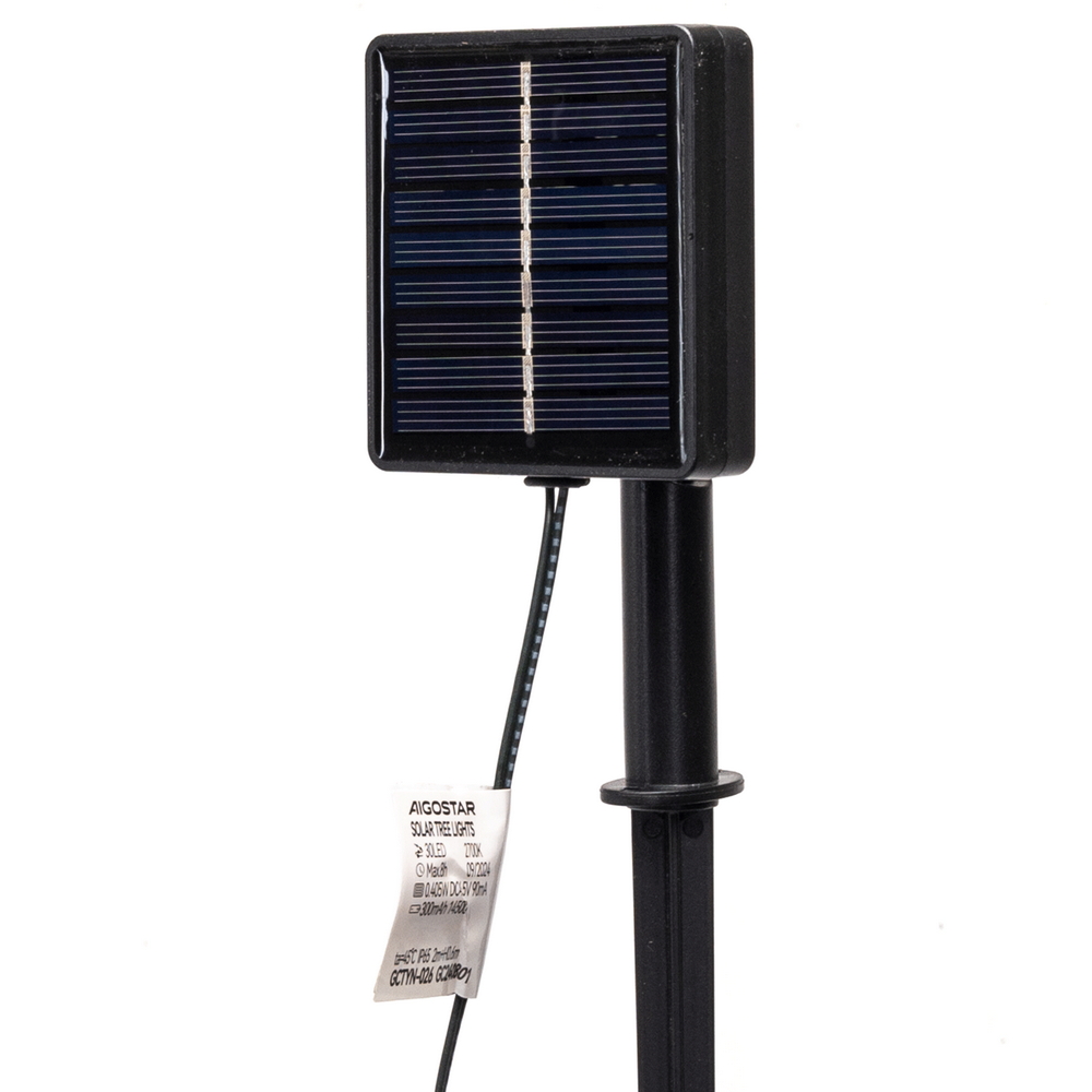 Albero luminoso Led eucalipto con tronco e base 120 cm Bianco caldo 2700K con pannello solare Aigostar - Foto 4
