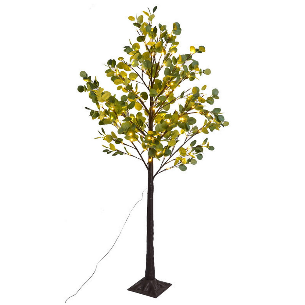 Foto principale Albero luminoso Led eucalipto con tronco e base 60 cm Bianco caldo 2700K con pannello solare Aigostar